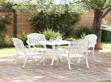 Garden Table Set 5 pcs White Cast Aluminium 3334730
