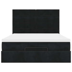 ZNTS Ottoman Bed with Mattresses Black 140x190cm Velvet 3313471