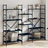 Bookshelf Black Engineered Wood Tall Bookshelf Rectangular 838873