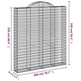 Arched Gabion Basket 200x30x220/240 cm Galvanised Iron 153491