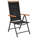 5 Piece Garden Dining Set Aluminium Black 3070628