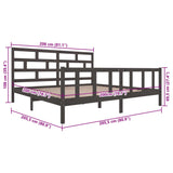 3101370 Bed Frame without Mattress Grey Solid Wood 200x200 cm