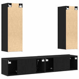 Entertainment Centre 4 pcs Black oak Large Engineered wood 3393424