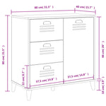 ZNTS Sideboard VIKEN White 80x40x80 cm Engineered Wood 374938