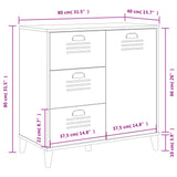 ZNTS Sideboard VIKEN White 80x40x80 cm Engineered Wood 374938