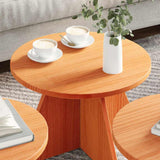 Coffee Table 3 pcs Wax Brown 873540