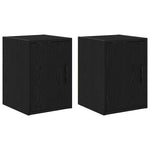 ZNTS Garage Wall Cabinets 2 pcs Black Engineered Wood 860610