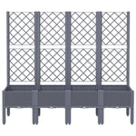 ZNTS Garden Planter with Trellis Blue Grey 160x40x142 cm PP 367931