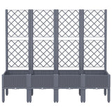 ZNTS Garden Planter with Trellis Blue Grey 160x40x142 cm PP 367931