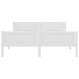 Bed Frame White Solid pinewood, plywood Double 322107