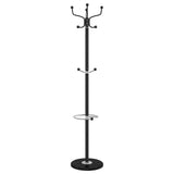 ZNTS Coat Stand with Umbrella Holder Black 180 cm Powder-coated Iron 377101