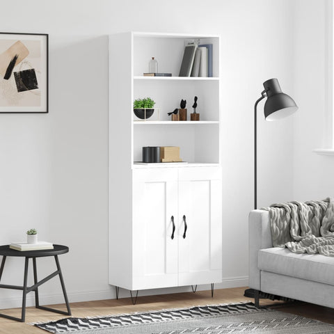 Highboard White 69.5x34x180 cm Engineered Wood 3189949