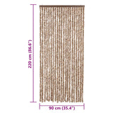 Fly Curtain Beige and Dark Brown 90x220 cm Chenille 377321