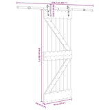 Sliding Door with Hardware Set 70x210 cm Solid Wood Pine 3332646