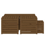 4 Piece Garden Box Set Honey Brown Solid Wood Pine 3154669