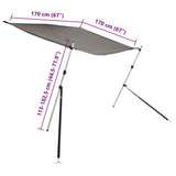T-Top Shade Extension Set Anthracite Grey 170x170x cm 3217200