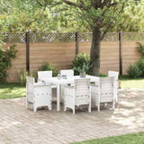 Garden Dining Set 7 pcs White Polt rattan 3378562