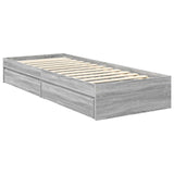 Storage Bed with Drawer Grey Sonoma 75 x 190 cm Engineered Wood 3412740