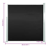 Patio Retractable Side Awning 140x300 cm Black 317874