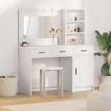 Dressing Table with Mirror Lights 2 pcs White Engineered Wood 3334263