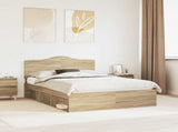 Bed Frame with Headboard Sonoma 160 x 200 cm Solid Pine Wood 3413283