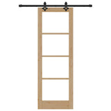 Sliding Door Natural 73.5 x 211 cm Solid Pine Wood and Glass 3332269