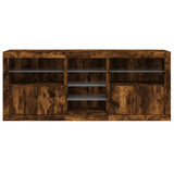 Sideboard with LED Lights Smoked Oak 162x37x67 cm 3209034