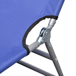 ZNTS Folding Sun Lounger Powder-coated Steel Blue 41477