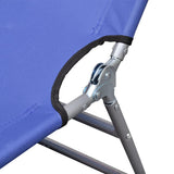 ZNTS Folding Sun Lounger Powder-coated Steel Blue 41477