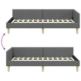 Corner Bed Frame with Headboard Dark Grey 90 x 190 cm Fabric 42016110