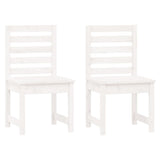 3 Piece Garden Bistro Set White Solid Wood Pine 3154672
