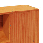 ZNTS Bookcase Bed without Mattress Wax Brown 150x200 cm King Size Solid Wood 3321984