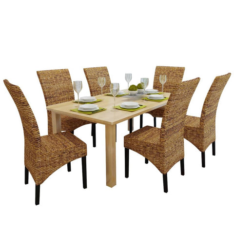 Dining Chairs 6 pcs Abaca and Solid Mango Wood 274201
