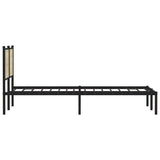 Metal Bed Frame without Mattress Sonoma Oak 137x190 cm 4007715