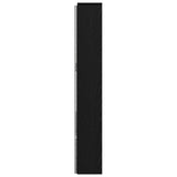 Headboard Cabinet with LED Black Oak 180 x 16.5 x 103.5 cm 8006575