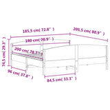 Bed Frame without Mattress White 180x200 cm Super King Solid Wood Pine 3216165