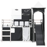 Bunk Bed without Mattress with Slide White and Black 90x190 cm Single 3284182
