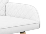 2 Seater Sofa with Solid Wood Legs 2-Seater White Linen Fabric 42051040