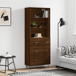 Highboard Brown Oak 69.5x34x180 cm Engineered Wood 3189380