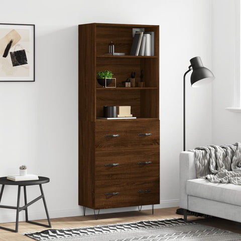 Highboard Brown Oak 69.5x34x180 cm Engineered Wood 3189380