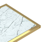 Computer Side Table White Marble 50x35x65 cm Tempered Glass 331648