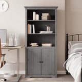 Bookcase BODO Grey 80x40x172 cm Solid Wood Pine 355058