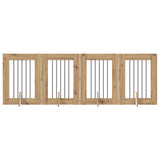 Dog Gate with Stands 4 pcs Artisan Oak 60 x 80 cm 892102