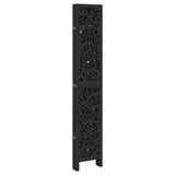 Room Divider 6 Panels Black Solid Wood Paulownia 358764