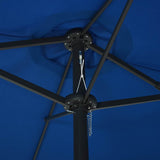 Garden Parasol Blue Polyester fabric, Aluminium pole and ribs Large 47303