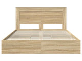 Storage Bed with Drawer Sonoma Oak 135 x 190 cm Engineered Wood 3410250