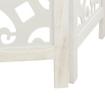 Room Divider 4 Panels White Solid Wood Paulownia 358738