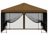 Garden Gazebo with Sidewalls 3 x 3 m Taupe Polyester and Steel 900342