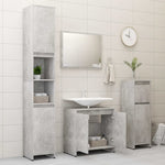 ZNTS 3 Piece Bathroom Furniture Set Concrete Grey Engineered Wood 3056929