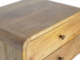 Solid Wood Oak-ish 2 Drawer Floating Bedside, 2 Drawers, Brown B2743P402971